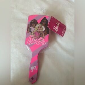 Barbie Pink Striped Hairbrush with Characters